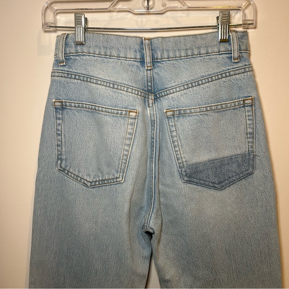 Reformation Cynthia Patch High Rise Straight Jeans in Tahoe Size 25 - Picture 9 of 16